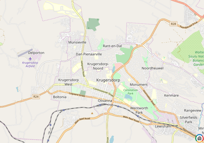 Map location of Krugersdorp North